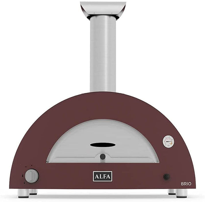ALFA Brio Antique Red Liquid Propane Countertop Outdoor Pizza Oven - Smoker Guru