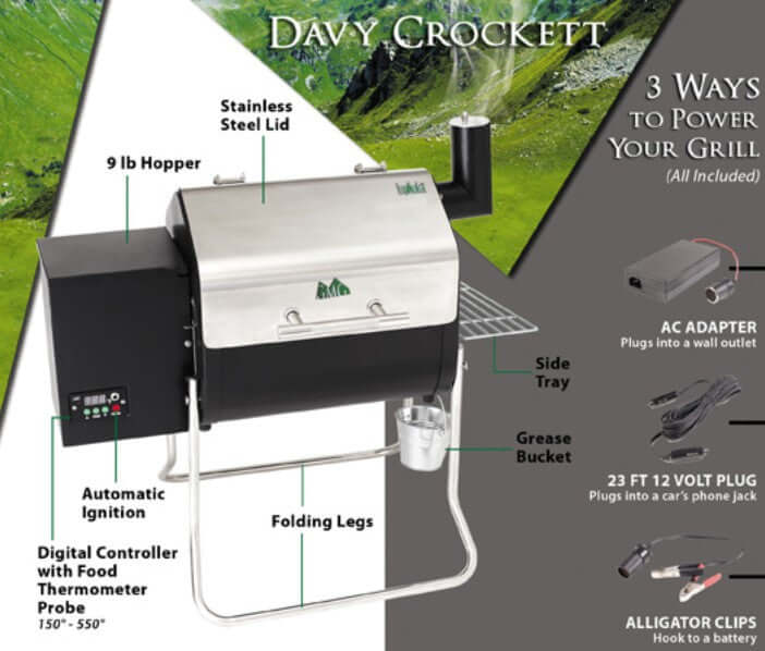 Davey Crockett portable pellet grill DCWF - Smoker Guru
