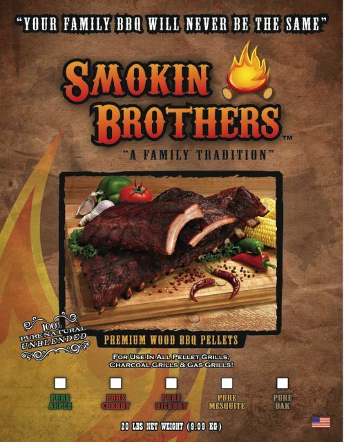 Smokin Brothers Pure Hickory Pellets - 20lb Bag - Smoker Guru