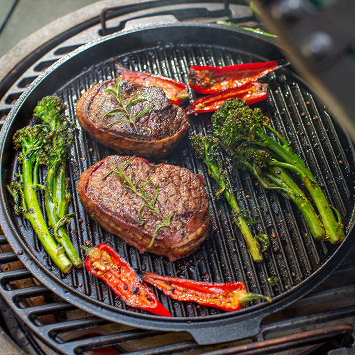 14 inch Dual - Sided Cast Iron Plancha Griddle - Smoker Guru