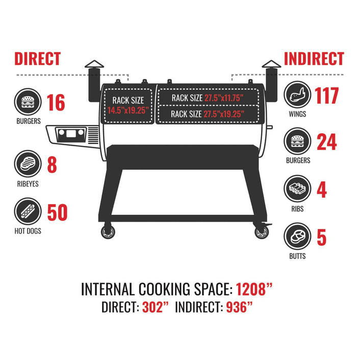 recteq RT-1200 DualFire 1200 Pellet Grill - Smoker