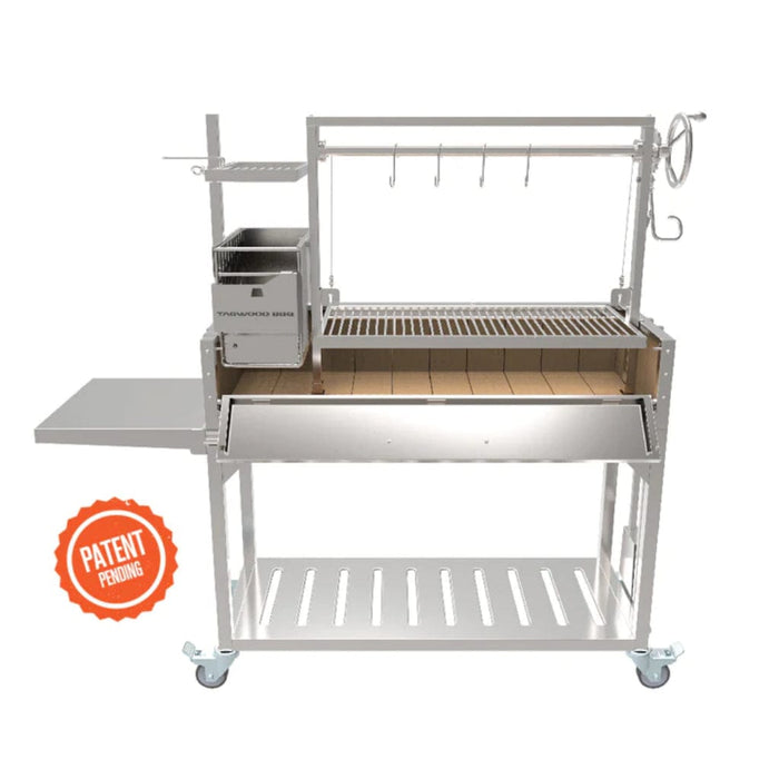 Tagwood BBQ Argentine Santa Maria BBQ03SS 68" Stainless Steel Wood Fire and Charcoal Gaucho Grill