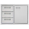 Delta Heat 36-Inch Stainless Steel Access Door And Three Drawer Combo - DHDD363-B - Smoker Guru