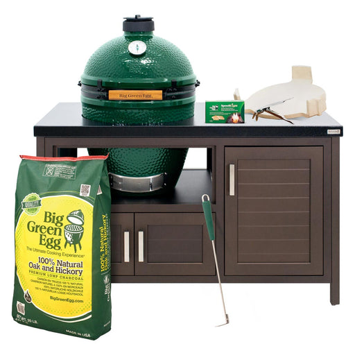 Large Big Green Egg + 53in Modern Farmhouse Table Package - Smoker Guru
