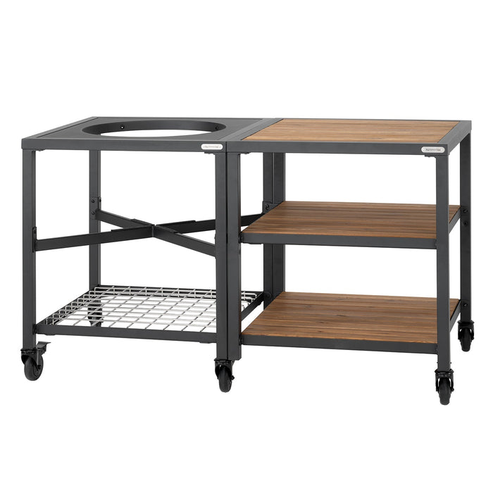 Large Big Green Egg + Modular Nest + Expansion Package - (3) Acacia or (3) Distressed Acacia - Smoker Guru