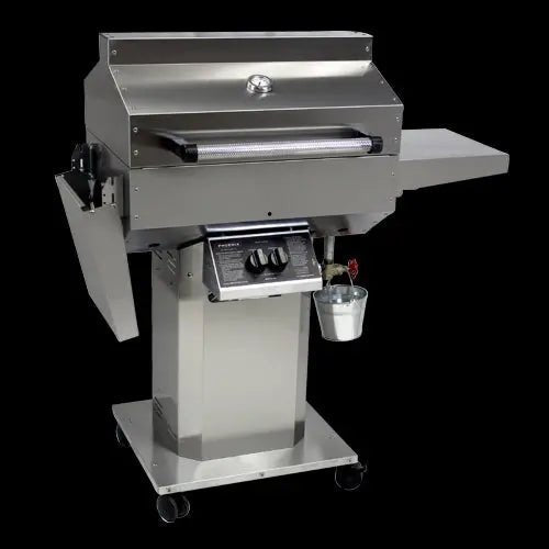 Phoenix Grills - SD Stainless Steel Propane Gas Riveted Grill Head On Stainless Steel Pedestal Cart - SDRIVDDP CLEARANCE NO SHIPPING - Smoker Guru