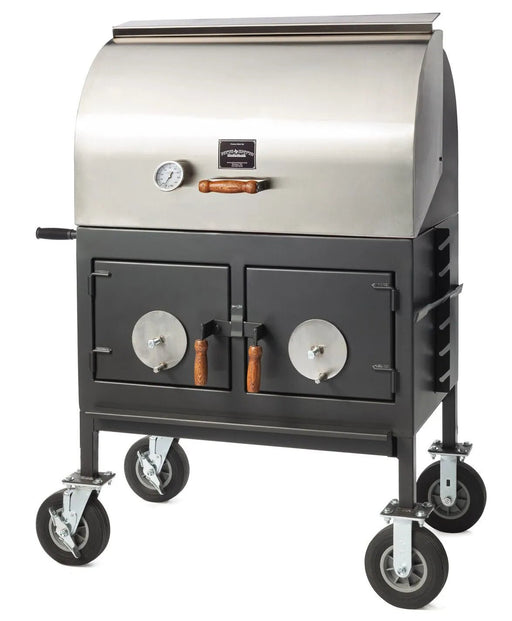 Pitts & Spitts Adjustable Charcoal Grill with Dome Lid - Smoker Guru