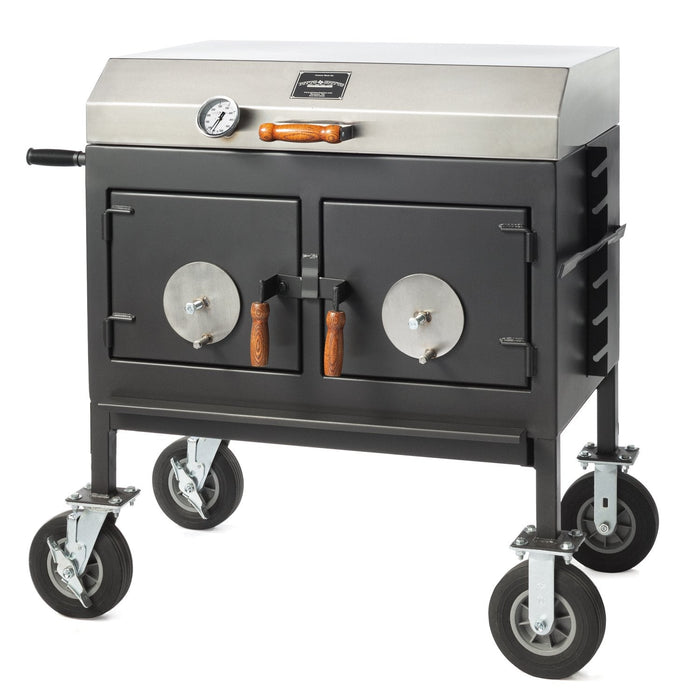 Pitts & Spitts Flattop Adjustable Charcoal Grill - Smoker Guru