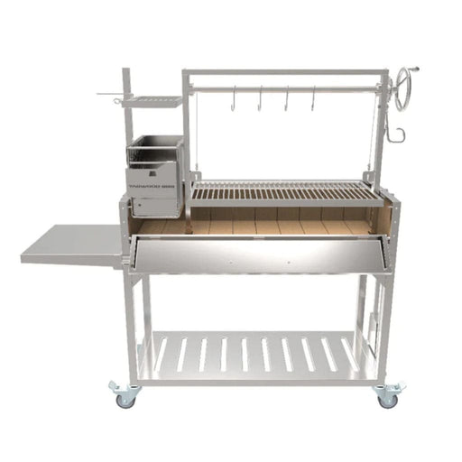 Tagwood BBQ Argentine Santa Maria BBQ03SS 68" Stainless Steel Wood Fire and Charcoal Gaucho Grill - Smoker Guru