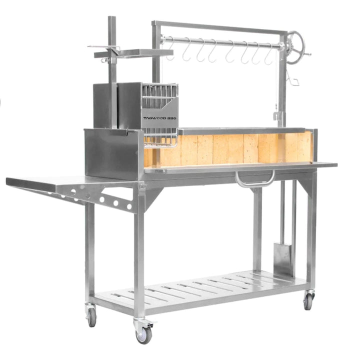Tagwood BBQ Argentine Santa Maria BBQ03SS 68" Stainless Steel Wood Fire and Charcoal Gaucho Grill - Smoker Guru