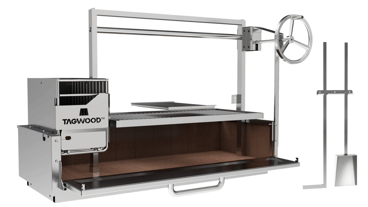 Tagwood BBQ Santa Maria Argentine Wood Fire & Charcoal Gaucho Grill Built in BBQ05SS - Smoker Guru