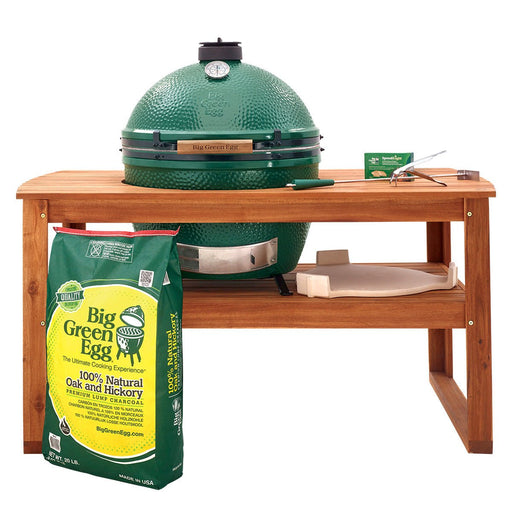 XL Big Green Egg + Acacia Table Package - Smoker Guru