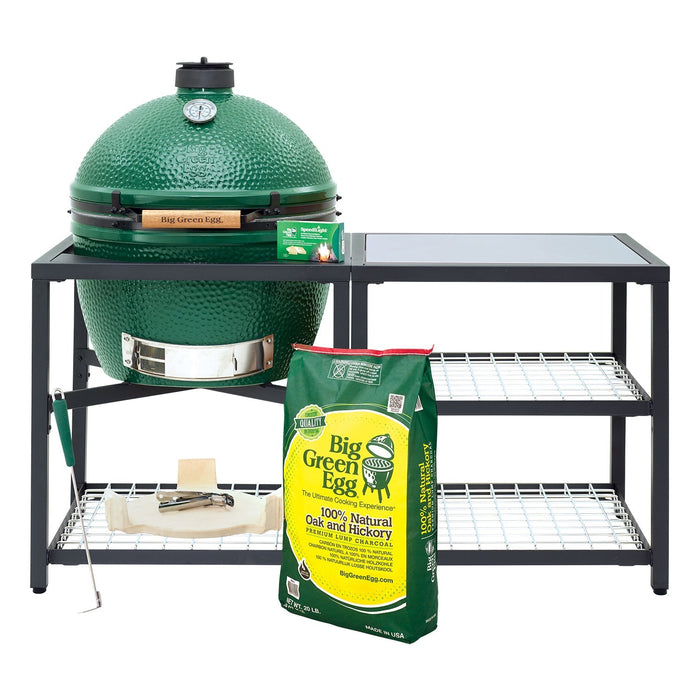 XL Big Green Egg + Modular Nest + Expansion Package - (1) Solid Stainless (2) Stainless Grid - Smoker Guru