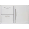 Blaze 32 Inch Access Door & Double Drawer Combo - BLZ-DDC-R - Smoker Guru