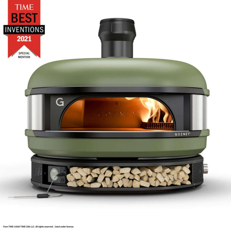 Gozney Dome Outdoor Oven Natural Gas u0026 Wood-Fired Dual Fuel - Olive Gr