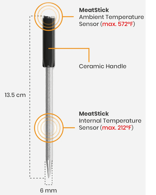 MeatStick Mini Wireless Thermometer Set - 33 FT Range - Smoker Guru