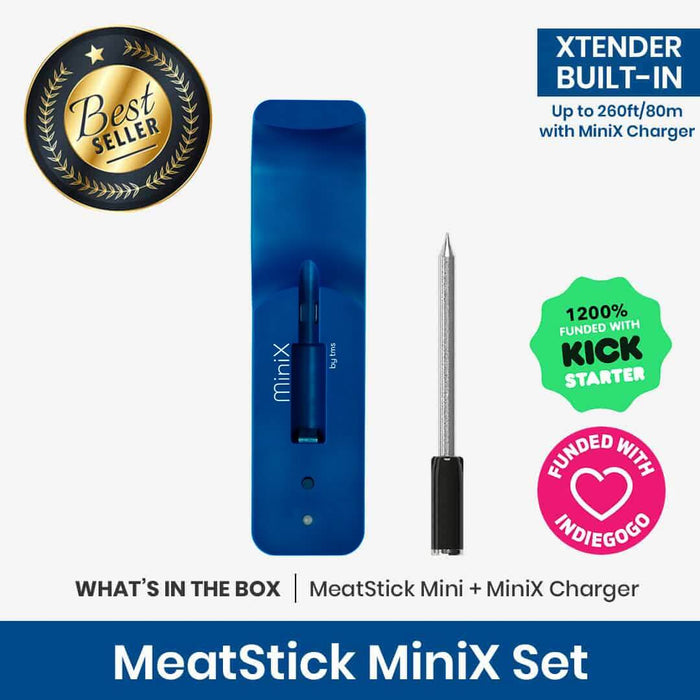 MeatStick Mini X Wireless Thermometer Set - 260 FT Range - Smoker Guru