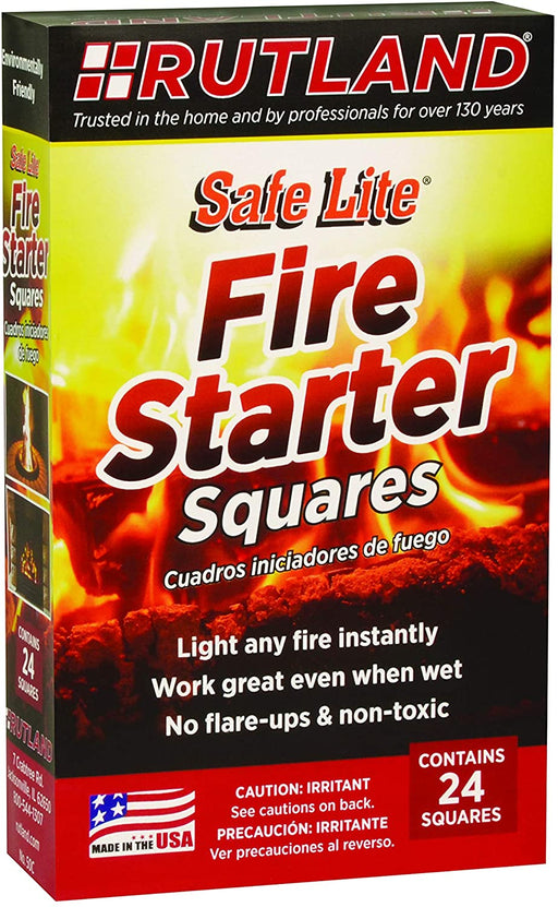 Rutland 50C Safe Lite Fire Starter Squares (24pcs) - Smoker Guru