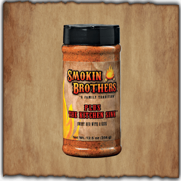 Smokin Brothers Plus The Kitchen Sink Sweet Rub With A Kick (12.5 oz) - Smoker Guru