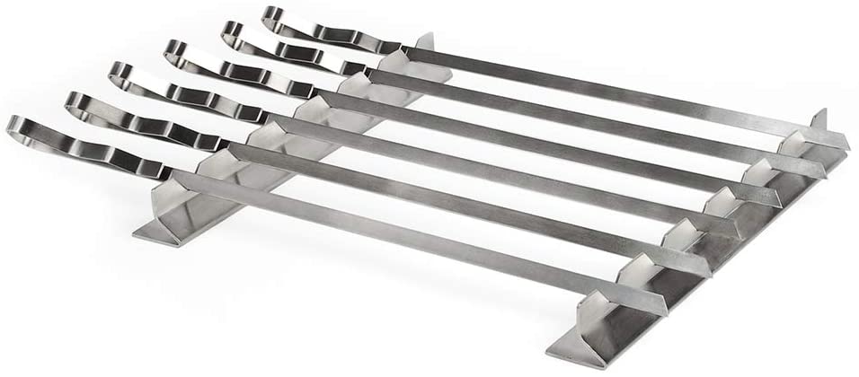 10er Pack Edelstahl-Spieße Für Grill & BBQ – 43 Cm Lang, Flach, Spiralförmig, Spülmaschinenfest