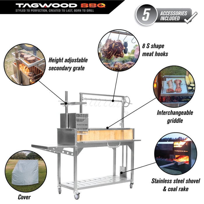 Tagwood BBQ Santa Maria Argentine Grill Stainless Steel, BBQ03SS